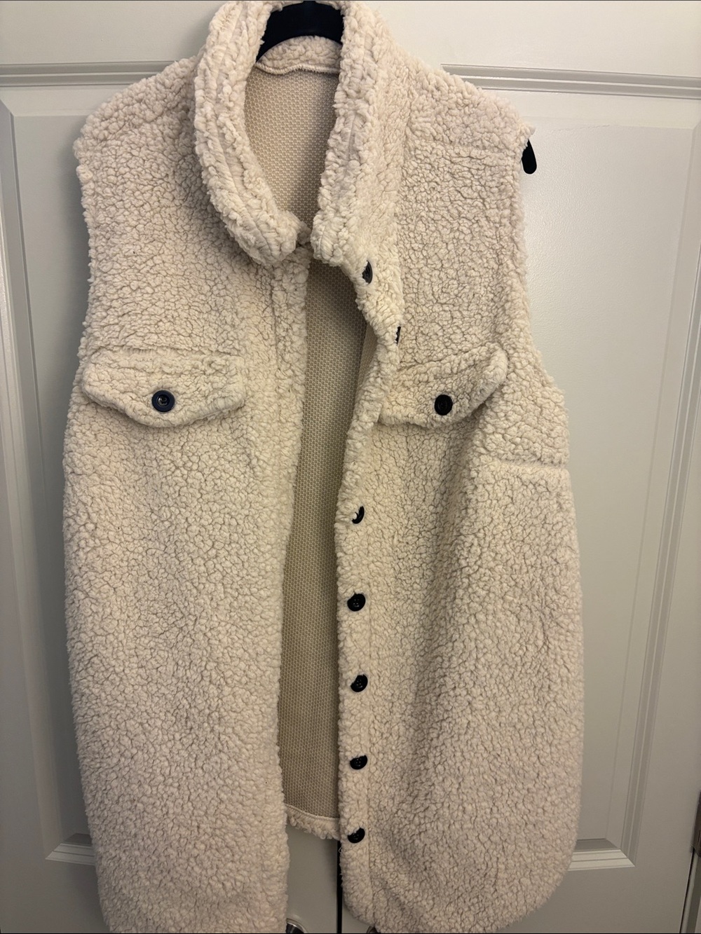 SHEIN Ivory Plush Sherpa Vest